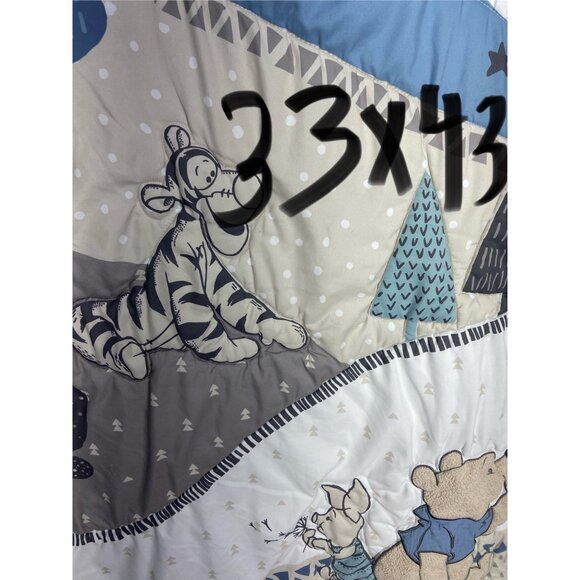 Disney Baby Forever Winnie Pooh Tigger Piglet Lambs Ivy White/Blue/Gray Crib Qui - Picture 9 of 9